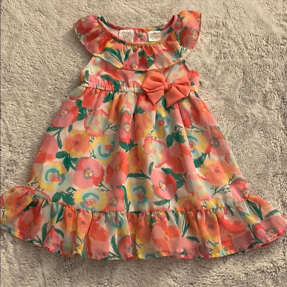 Koala Kids Floral Dress with Bow SZ 2T  lined airy